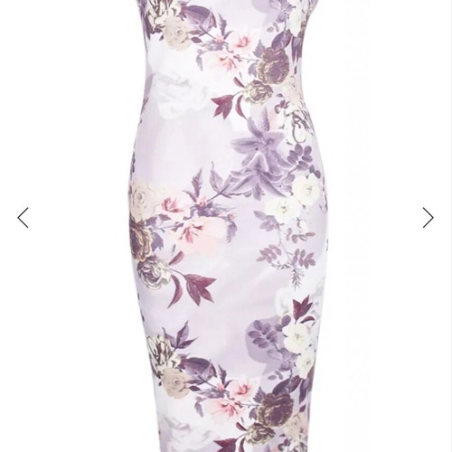 Off-shoulder midi floral dress Boohoo like new, multicolor, size XL