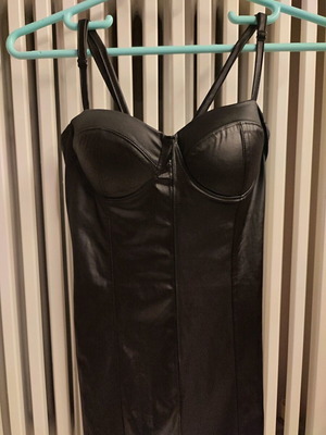 Tally Weijl dress new with leather look, size XS/S, black