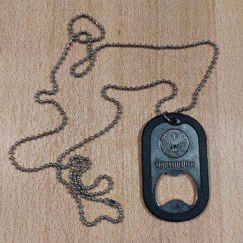 Jagermeister promotional metal bottle opener with chain like new