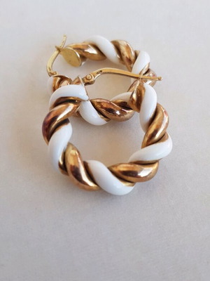 Silver 925 hoop earrings used with enamel, gold plated