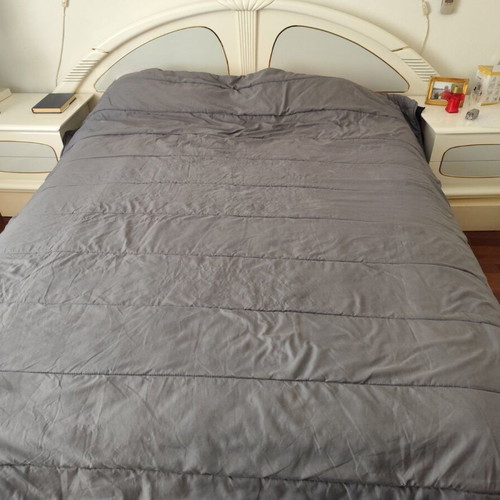 Bedroom furniture set with double bed, two nightstands, dressing table and mirror