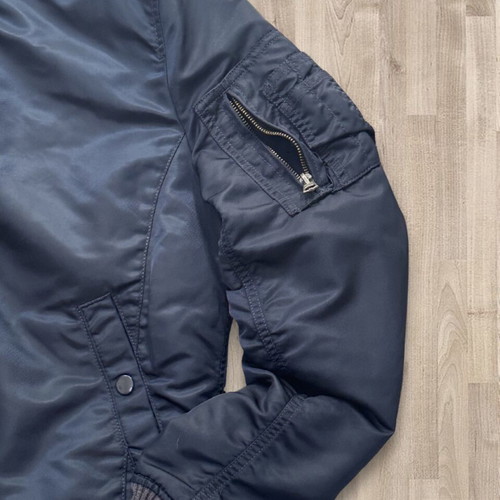Alpha Industries MA-1 Bomber Jacket size M like new, navy blue with orange lining