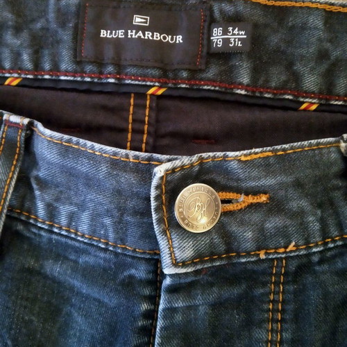 Blue Harbour Jeans tapered pants size L like new, faded blue