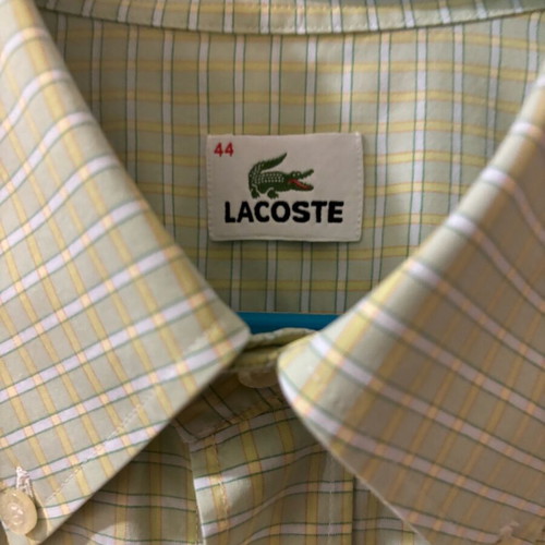 Lacoste shirt size 44 green checkered like new
