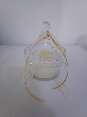 Soy wax candle in fondue pot with tsoureki scent new