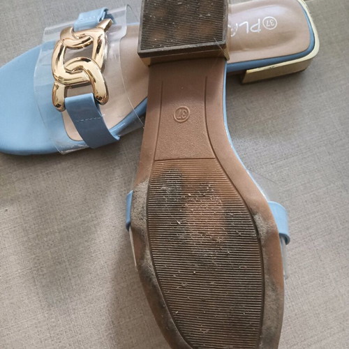 Slippers with transparency like new, size 37.5, turquoise