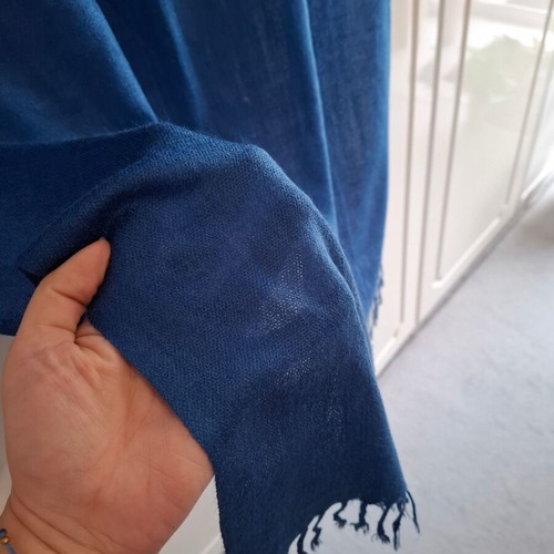 Blue scarf with fringes like new