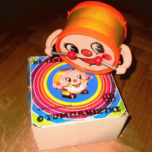 Mr. Tambourine Man rare battery toy used with original 80s box