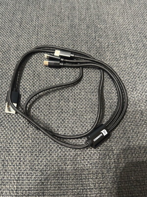 Fabric charging cable 3-in-1 1m new, USB to Lightning, Type-C, Micro-USB for iPhone and Android