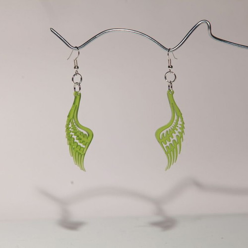 Earrings Wings made of recycled plexiglass new with surgical steel hooks