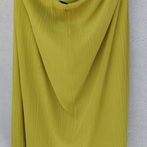 Mango midi pleated skirt like new, yellow-green, size Large
