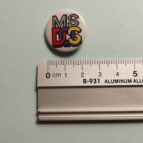 Retro MS DOS Pin new, size 25mm