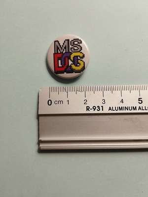 Retro MS DOS Pin new, size 25mm