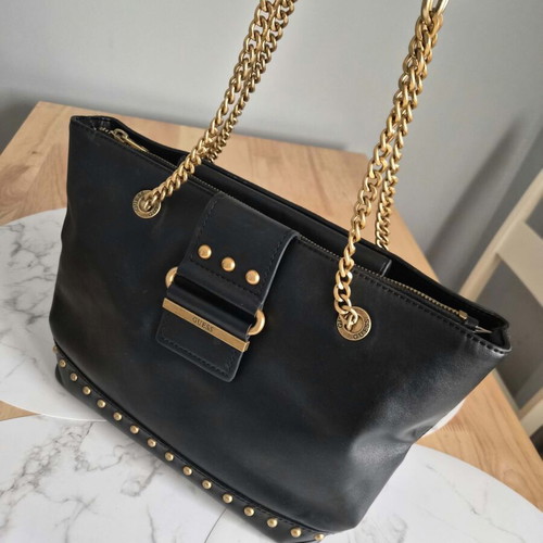 Guess Greta Tote shoulder bag like new, black with gold details