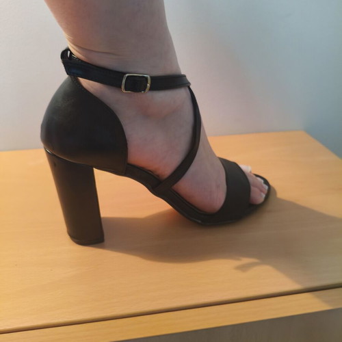 Bozikis black high-heeled sandals used, size 38