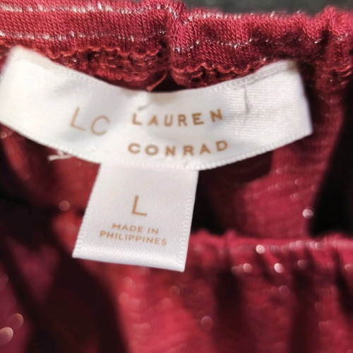 Peplum Top Lauren Conrad Bordeaux new with silver glitter