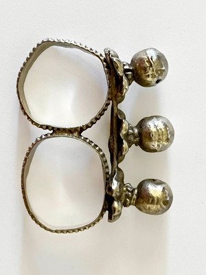 Double Indian ring boho vintage used, silver color