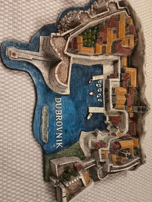 3D αναμνηστικό ανάγλυφο διακοσμητικό Ντουμπρόβνικ, παλιά πόλη και λιμάνι