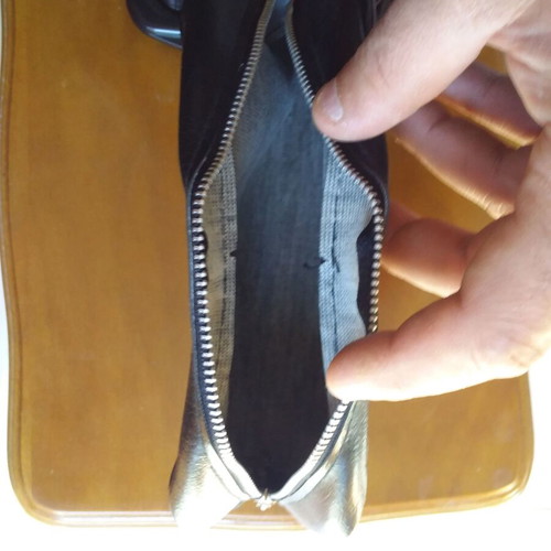 Wallet and pouch used, dimensions 19x14 and 10x13 cm