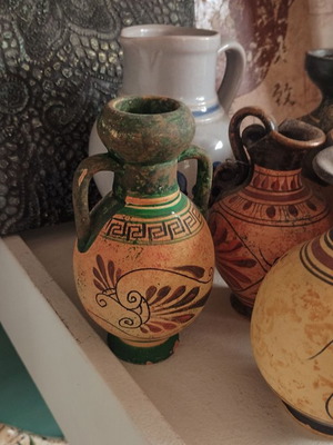 Handmade decorative amphora-style vase used, vintage