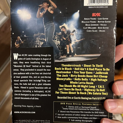 AC/DC Live at Donington DVD like new, rock