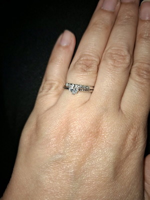 Bijou ring set new, silver, adjustable size