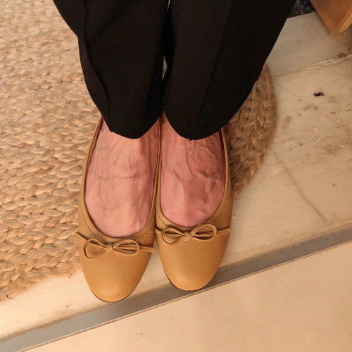 Tessera leather ballerinas like new, size 39, beige and brown