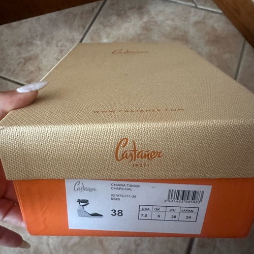 Castaner platform sandals size 38 gray new with box