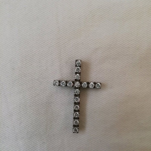 Silver 925 cross like new with zircon 2x3cm