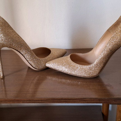 Gianvito Rossi heels used, gold, size 38.5