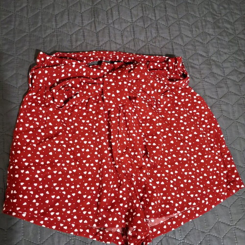 Shorts summer with white hearts, size XS-S, like new