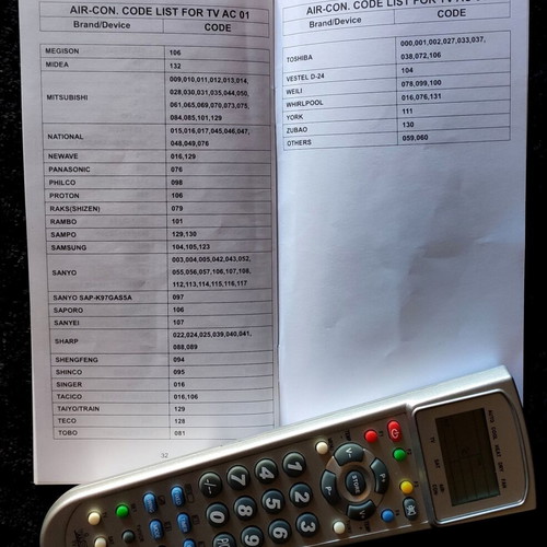 Vivanco TV AC 01 remote control used for air conditioner and TV