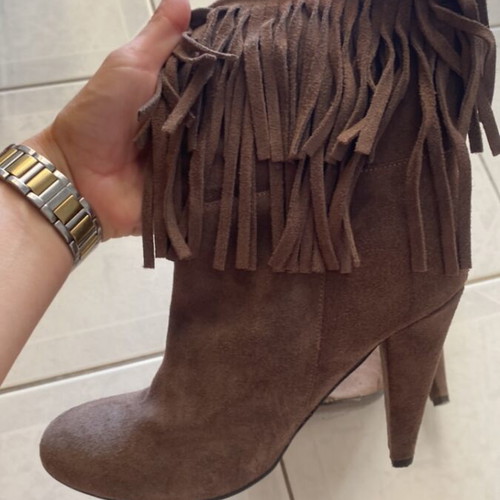 Zara suede ankle boots used, brown, size 37