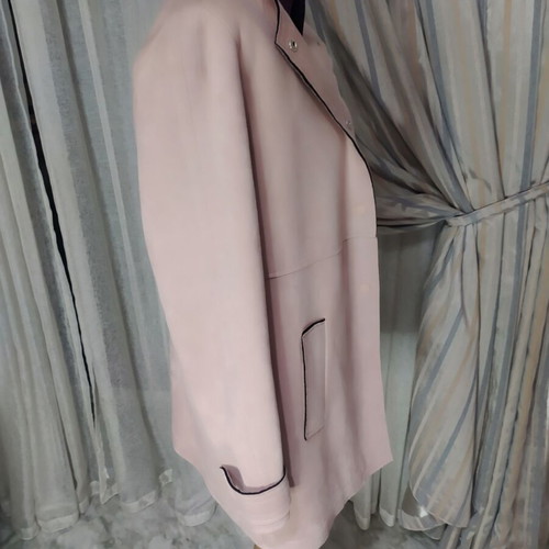Zara baby pink faux suede coat new, size Large