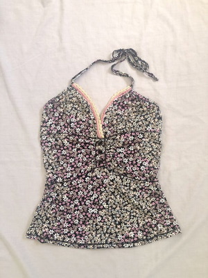 Halter Top Liu Jo floral with strass and lace Small new