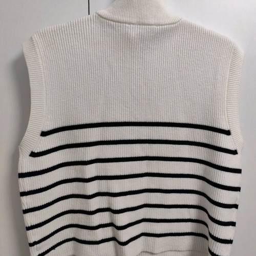 MANGO white vest/sweater with stripes size XL new