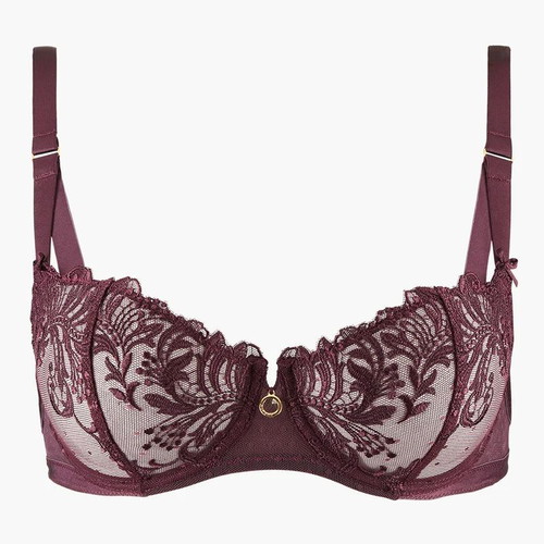 Aubade Paris Femme Passion Half Cup Bra 75C Wineberry new