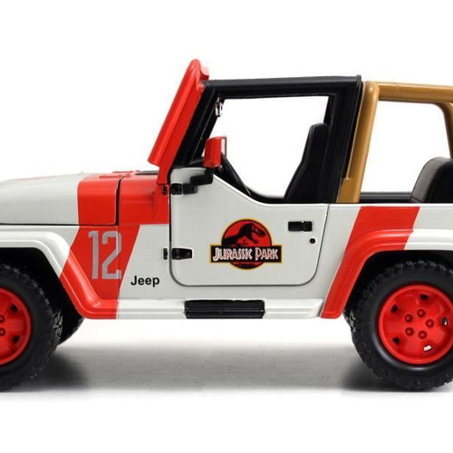 Jada Toys 2022 Jurassic Park 1992 Jeep Wrangler 1:24 Die-Cast Toy Car New