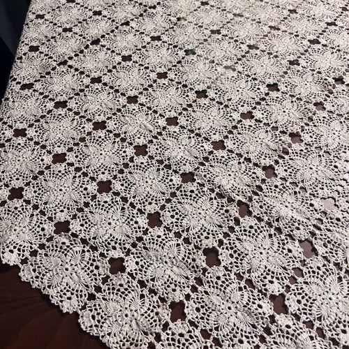 Handmade crochet tablecloth new, 1.50x1.50, vintage