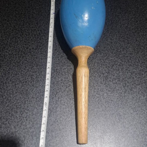 Wooden maraca 24cm, blue