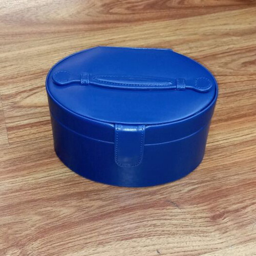 Blue Mini Jewelry Box Case like new Faux Leather