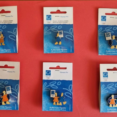Olympic pins Athens 2004 Mascot series new, set of 6