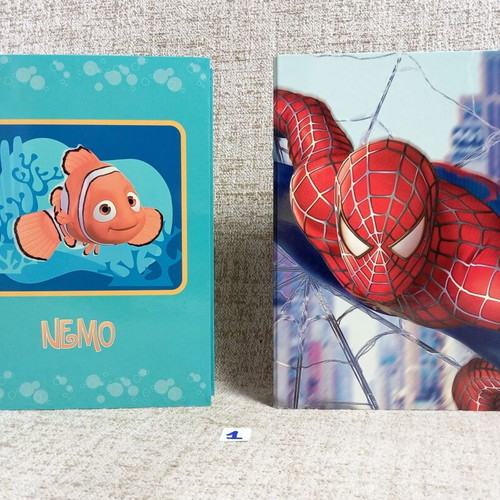Spider-Man 2 and Finding Nemo Disney Pixar Marvel school folders, pack of 2