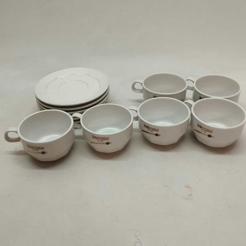 Set of 12 porcelain cups with saucers Jacobs Ionia used