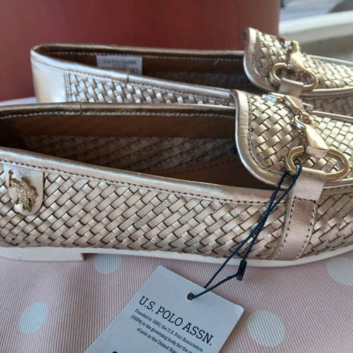 U.S. Polo Assn. women's shoes gold ballerinas size 36 new