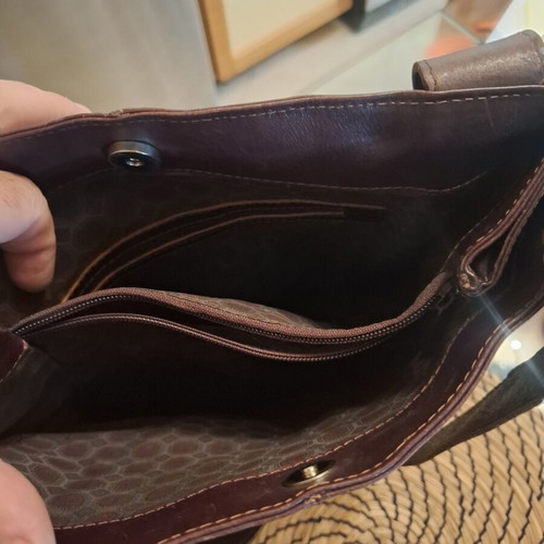 Hunter leather crossbody bag like new, dark brown