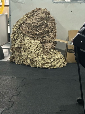 Camouflage shade net like new, beige 9m x 9m