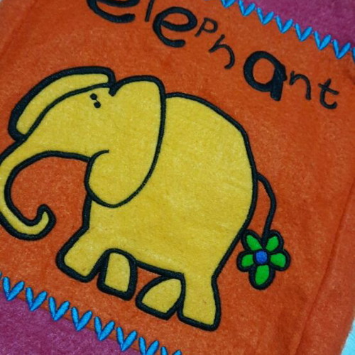Boho shoulder bag like new, orange with elephant design