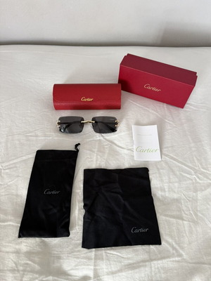 Γυαλιά ηλίου Cartier καινούργια, μαύρα και χρυσαφί