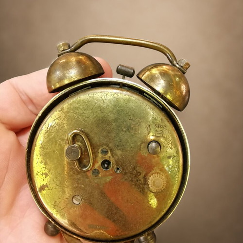 Europa mechanical alarm clock used, vintage 2 jewels Germany